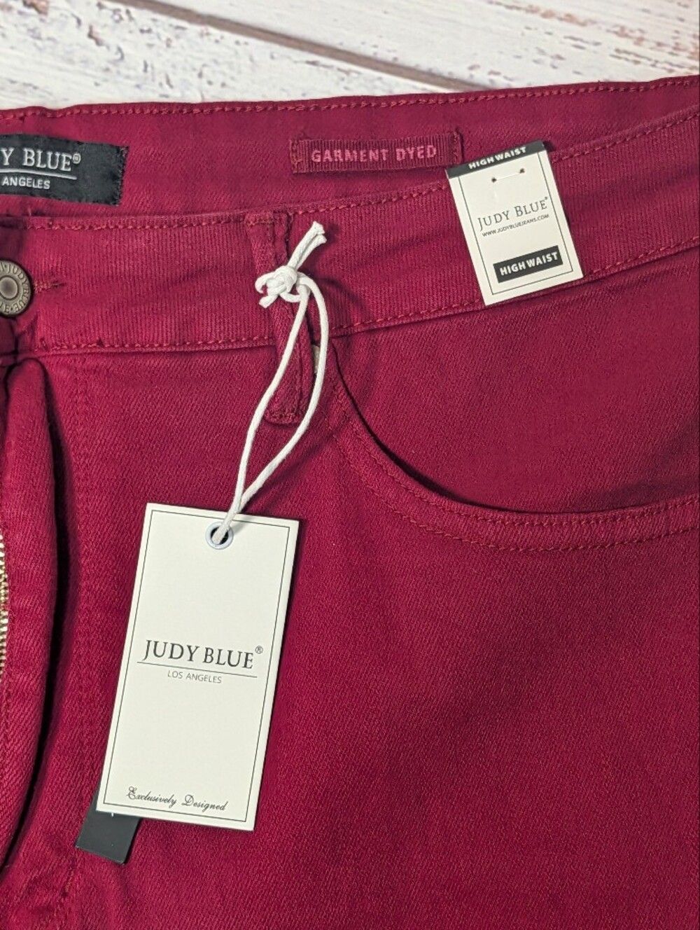 Judy Blue Jeans 22 Plus High Waist Scarlet Red Skinny Leg Tummy Control - Picture 6 of 13